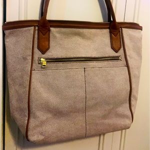 Fossil Brown and Cream Shoulder Bag